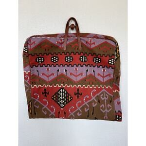Southwest Aztec Print Canvas Luggage Garment Bag Sierra Collection Dallas Rare